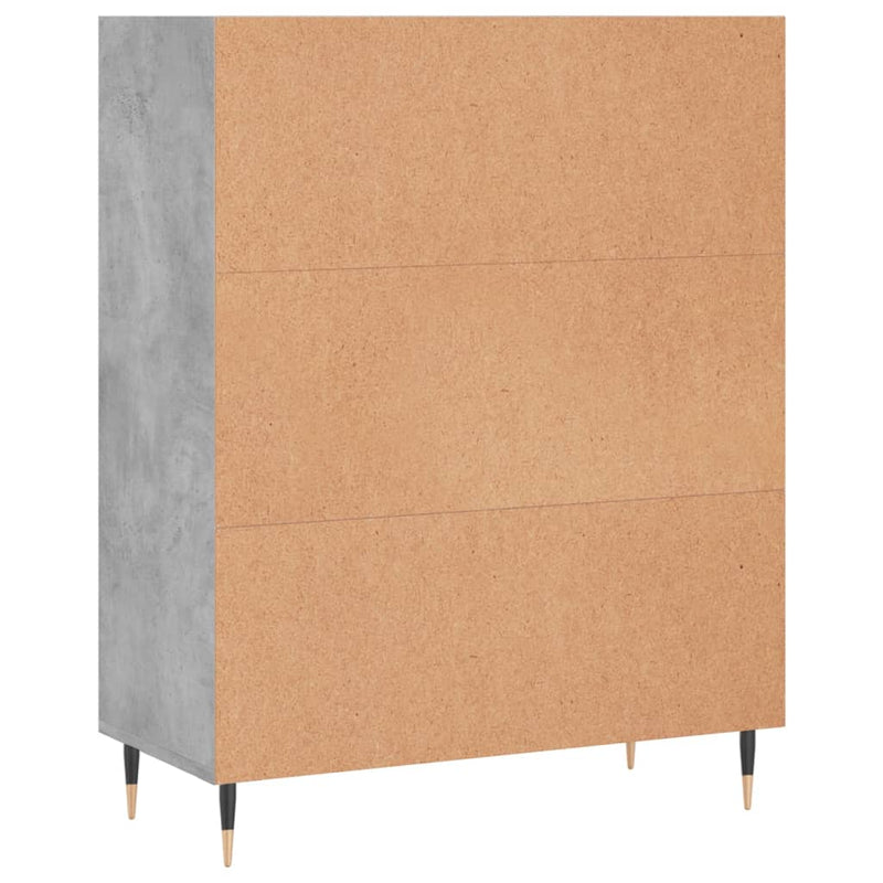 vidaXL betonszürke szerelt fa könyvespolc 69,5 x 32,5 x 90 cm