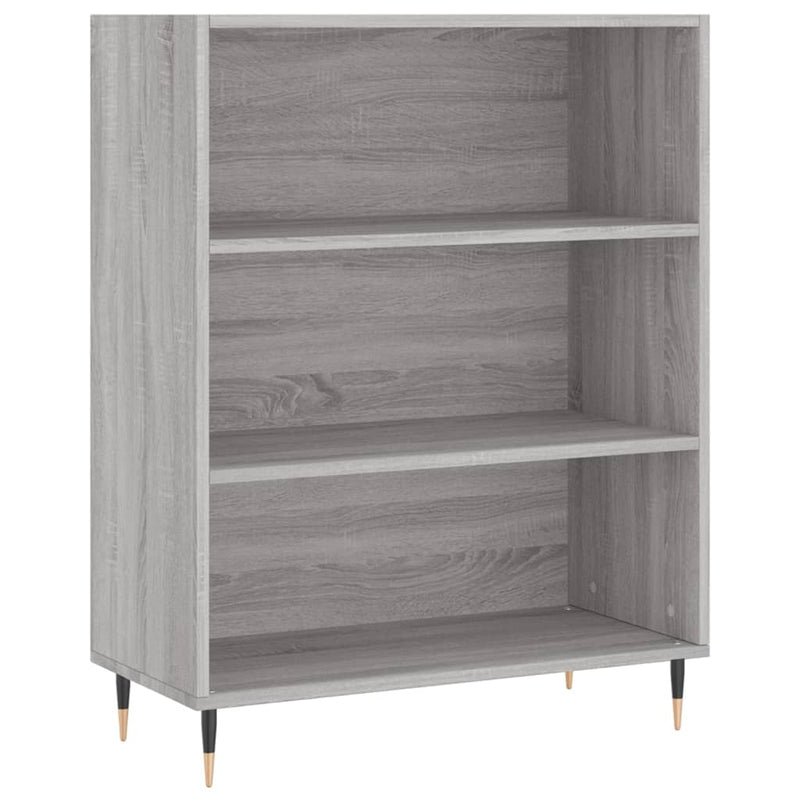 vidaXL szürke sonoma színű szerelt fa könyvespolc 69,5 x 32,5 x 90 cm