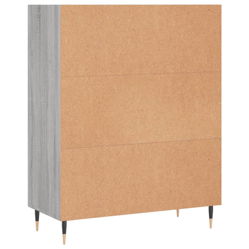 vidaXL szürke sonoma színű szerelt fa könyvespolc 69,5 x 32,5 x 90 cm