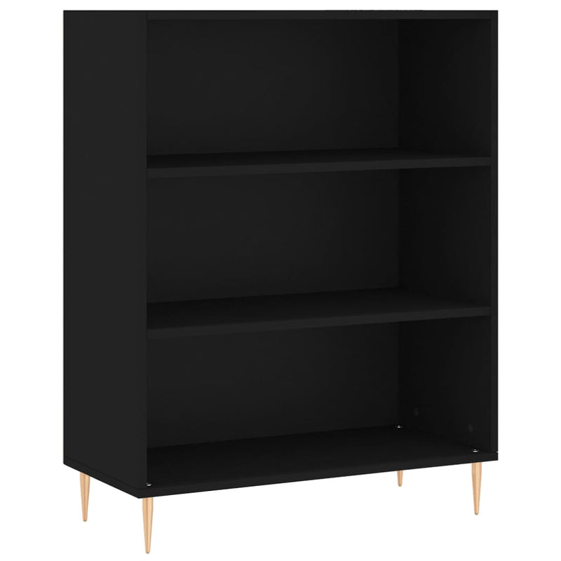 vidaXL fekete szerelt fa könyvespolc 69,5 x 32,5 x 90 cm