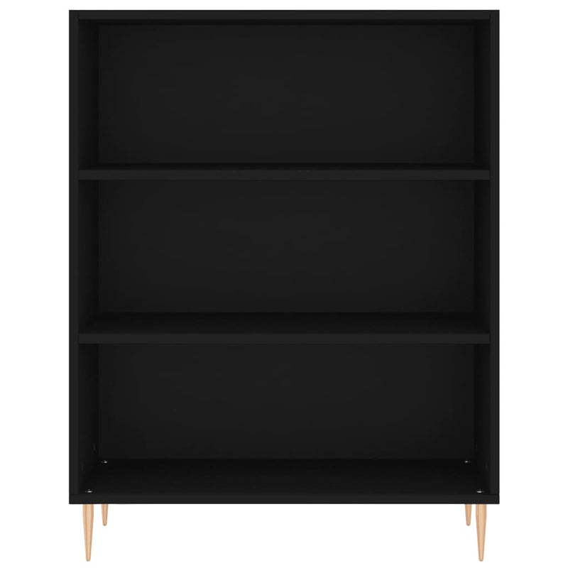 vidaXL fekete szerelt fa könyvespolc 69,5 x 32,5 x 90 cm