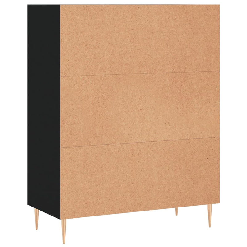 vidaXL fekete szerelt fa könyvespolc 69,5 x 32,5 x 90 cm