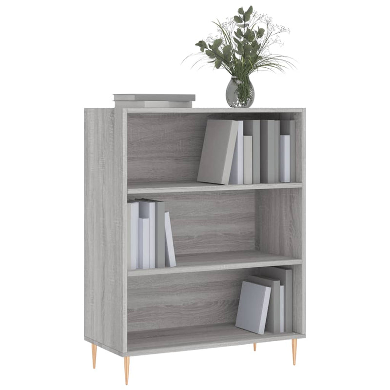 vidaXL szürke sonoma színű szerelt fa könyvespolc 69,5 x 32,5 x 90 cm
