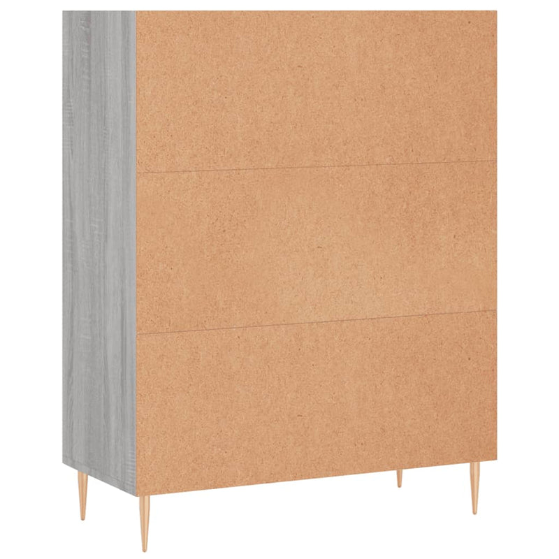 vidaXL szürke sonoma színű szerelt fa könyvespolc 69,5 x 32,5 x 90 cm