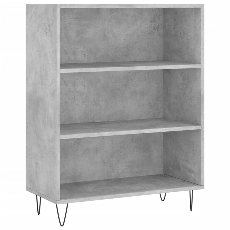 vidaXL betonszürke szerelt fa könyvespolc 69,5 x 32,5 x 90 cm