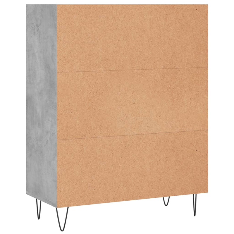 vidaXL betonszürke szerelt fa könyvespolc 69,5 x 32,5 x 90 cm