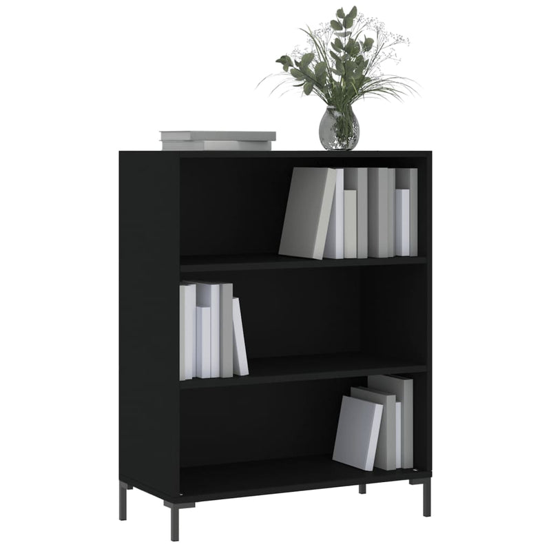 vidaXL fekete szerelt fa könyvespolc 69,5 x 32,5 x 90 cm