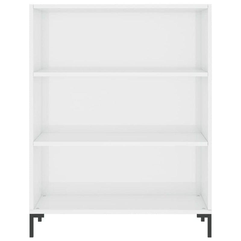 vidaXL magasfényű fehér szerelt fa könyvespolc 69,5 x 32,5 x 90 cm