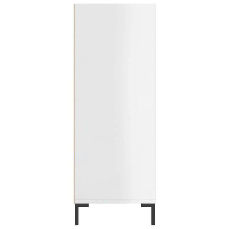 vidaXL magasfényű fehér szerelt fa könyvespolc 69,5 x 32,5 x 90 cm