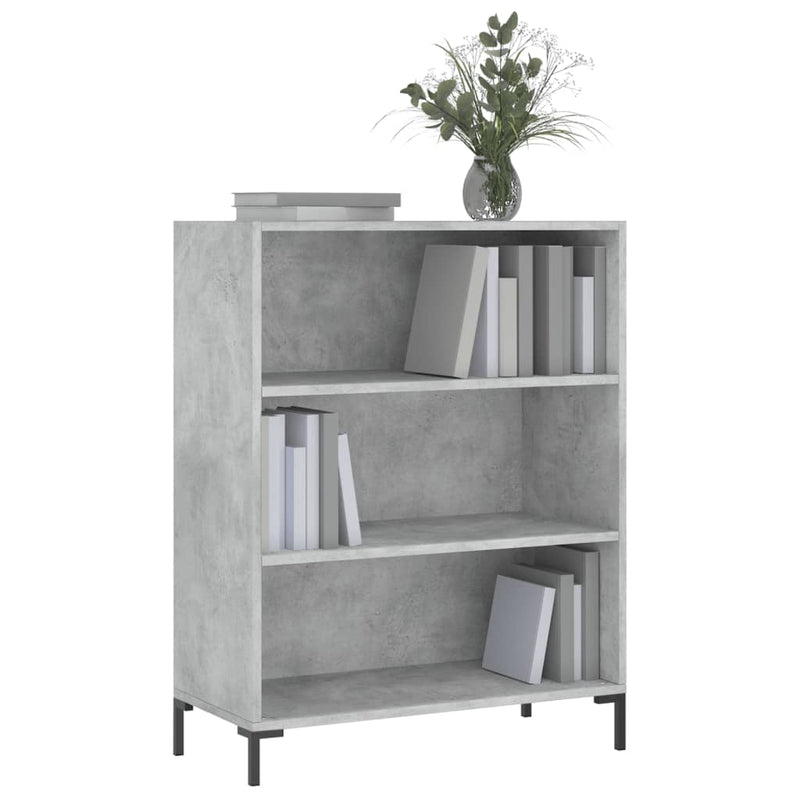 vidaXL betonszürke szerelt fa könyvespolc 69,5 x 32,5 x 90 cm