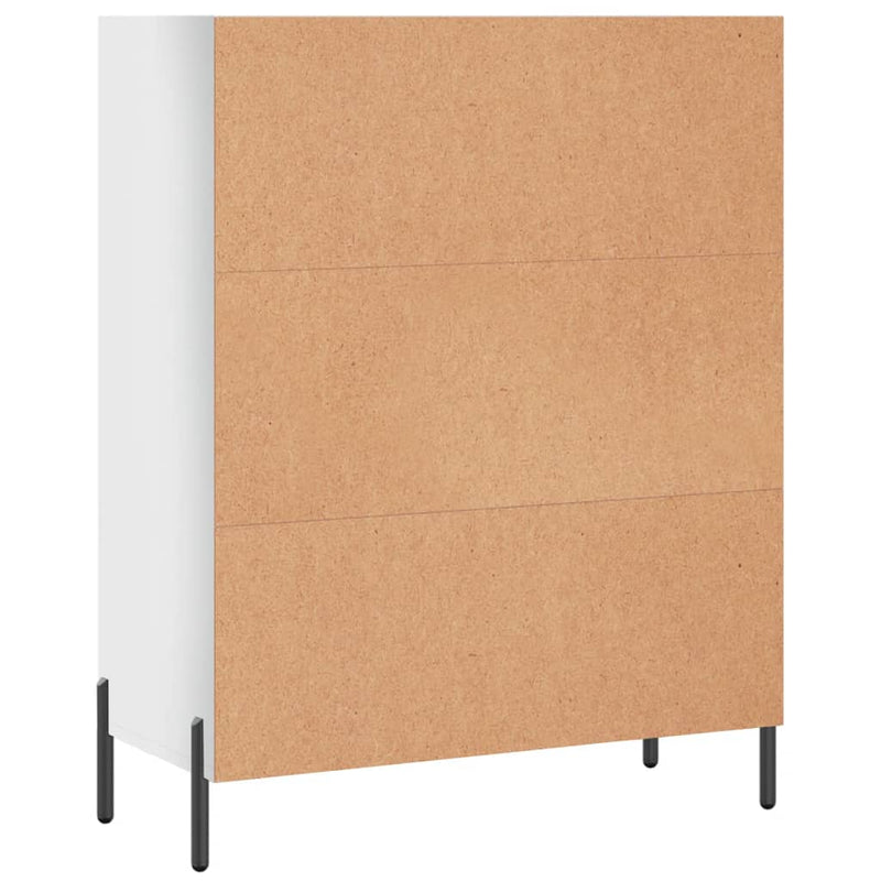vidaXL magasfényű fehér szerelt fa polcos szekrény 69,5 x 32,5 x 90 cm