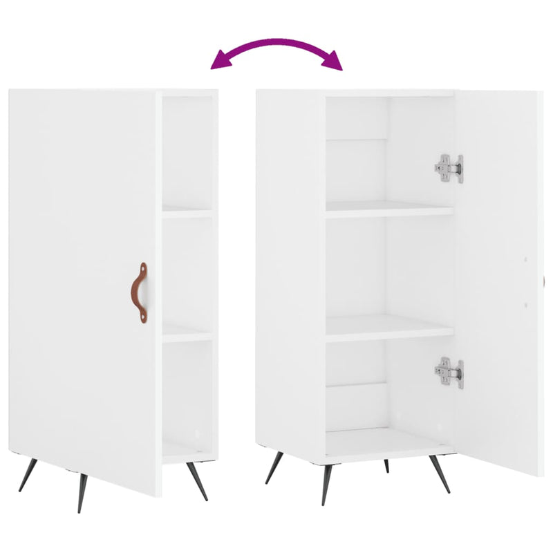 vidaXL fehér szerelt fa tálalóasztal 34,5 x 34 x 90 cm