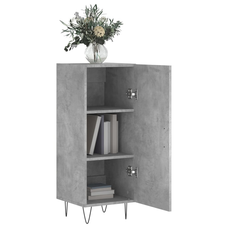 vidaXL betonszürke szerelt fa tálalószekrény 34,5 x 34 x 90 cm