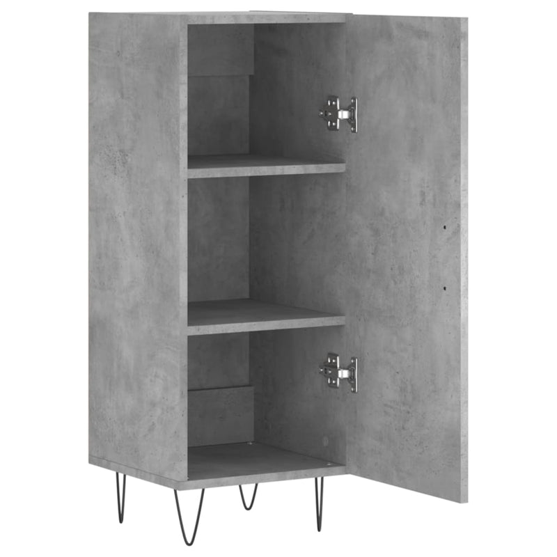 vidaXL betonszürke szerelt fa tálalószekrény 34,5 x 34 x 90 cm