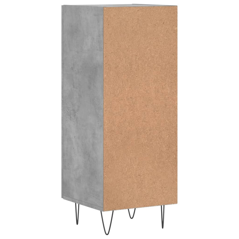 vidaXL betonszürke szerelt fa tálalószekrény 34,5 x 34 x 90 cm