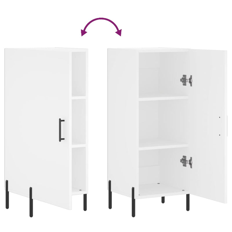 vidaXL fehér szerelt fa tálalóasztal 34,5 x 34 x 90 cm