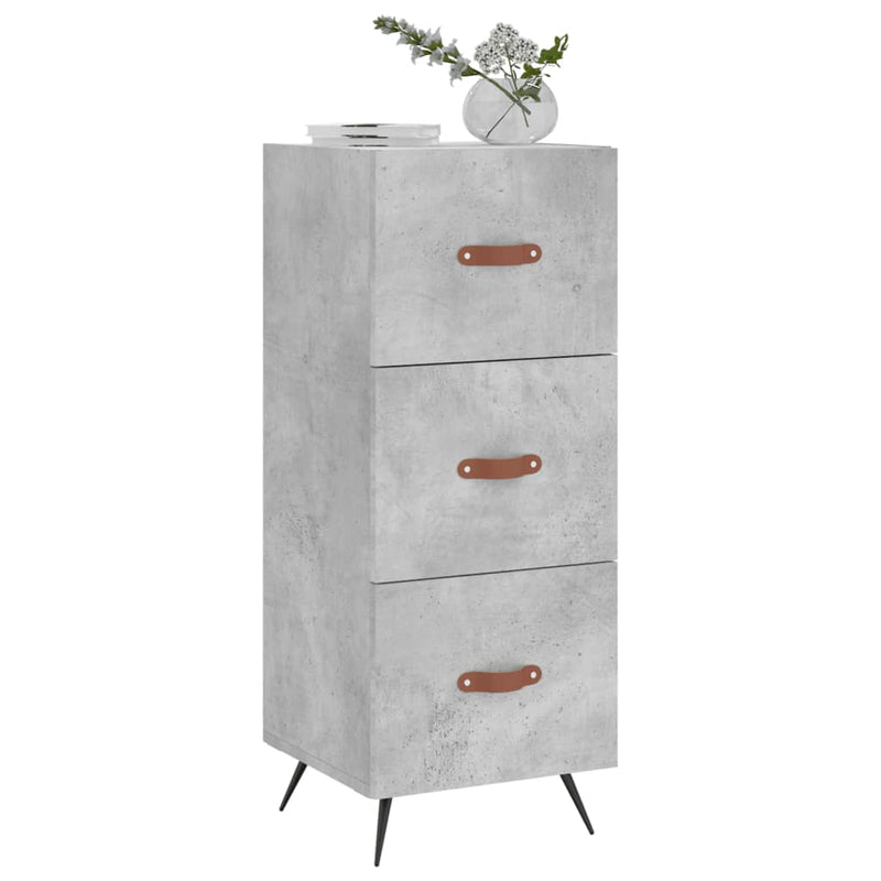 vidaXL betonszürke szerelt fa tálalószekrény 34,5 x 34 x 90 cm