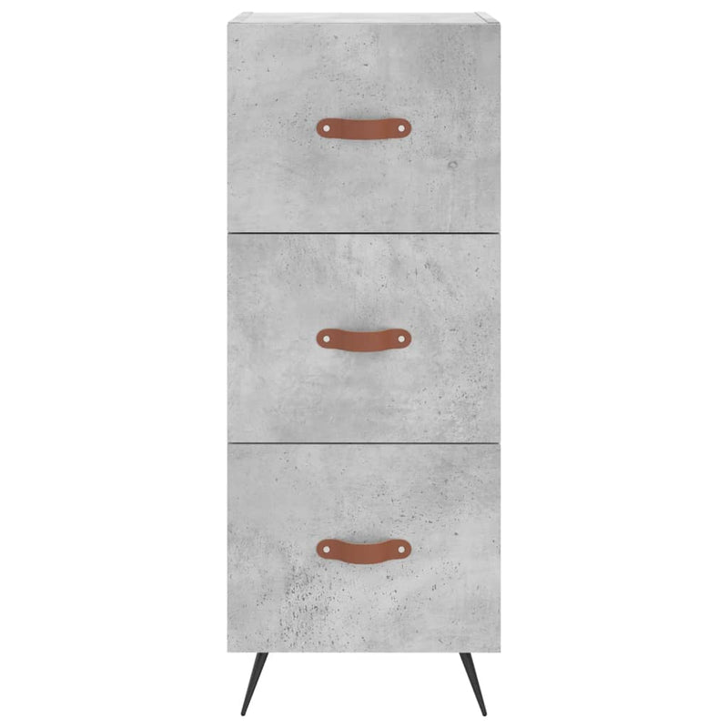vidaXL betonszürke szerelt fa tálalószekrény 34,5 x 34 x 90 cm
