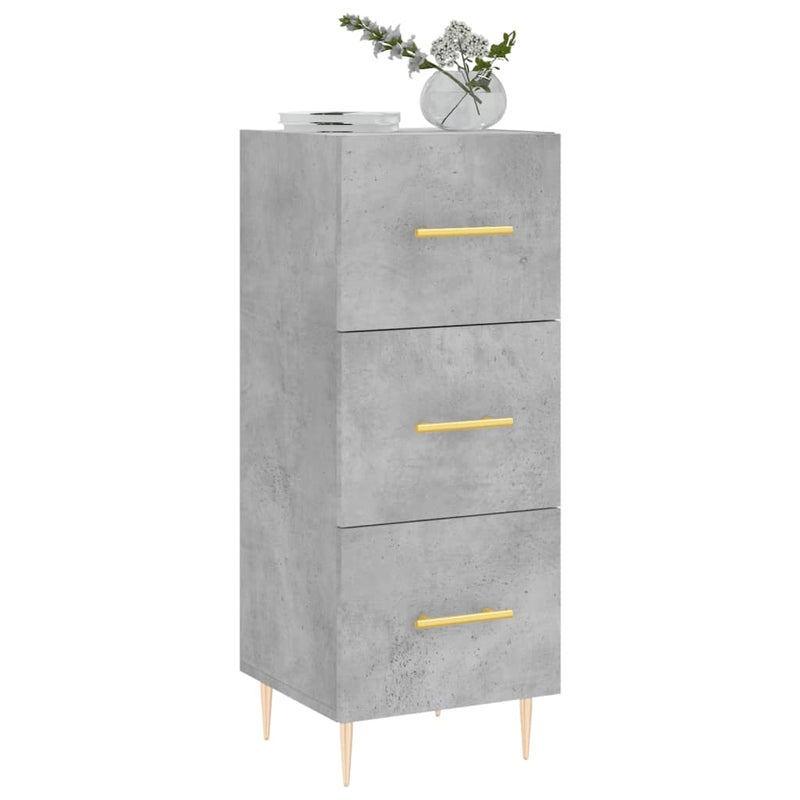 vidaXL betonszürke szerelt fa tálalószekrény 34,5 x 34 x 90 cm