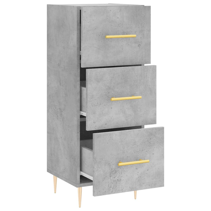 vidaXL betonszürke szerelt fa tálalószekrény 34,5 x 34 x 90 cm