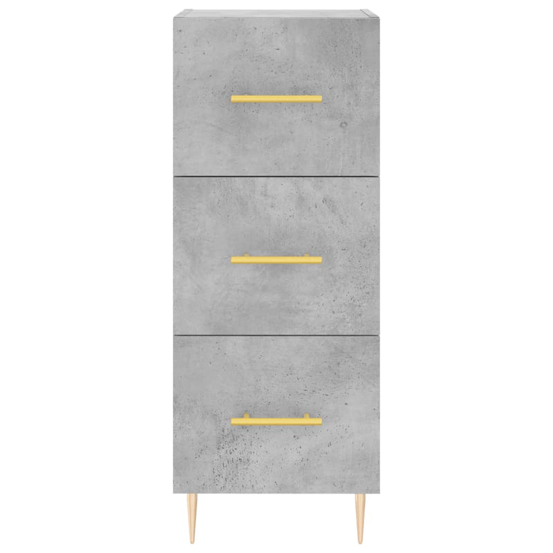 vidaXL betonszürke szerelt fa tálalószekrény 34,5 x 34 x 90 cm