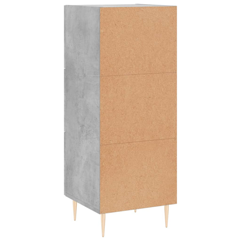 vidaXL betonszürke szerelt fa tálalószekrény 34,5 x 34 x 90 cm