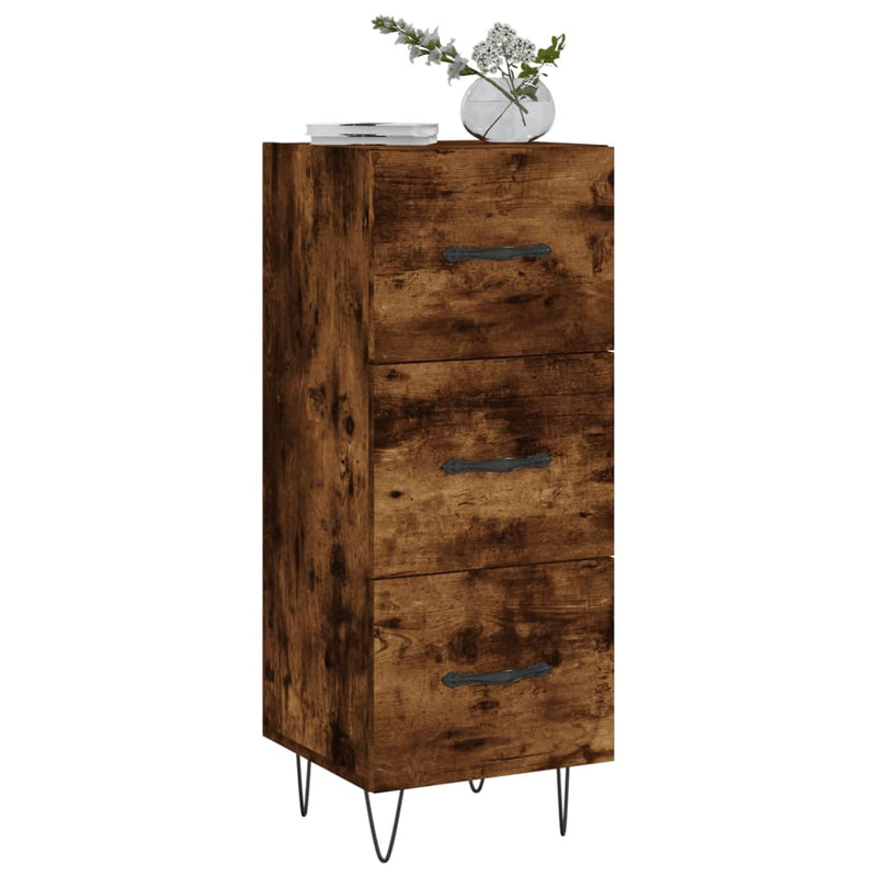 vidaXL füstös tölgy színű szerelt fa tálalószekrény 34,5 x 34 x 90 cm