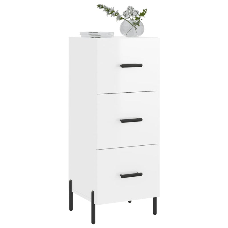 vidaXL magasfényű fehér szerelt fa tálalószekrény 34,5 x 34 x 90 cm