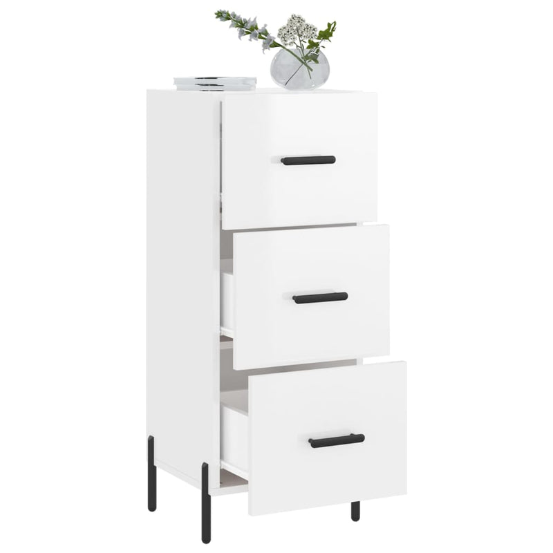 vidaXL magasfényű fehér szerelt fa tálalószekrény 34,5 x 34 x 90 cm