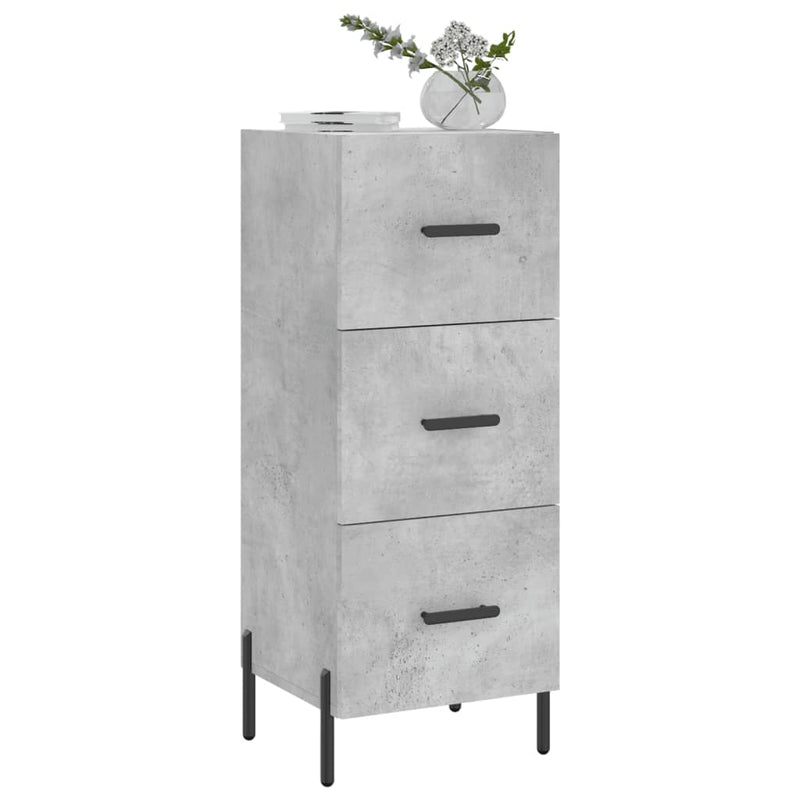vidaXL betonszürke szerelt fa tálalószekrény 34,5 x 34 x 90 cm