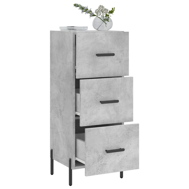 vidaXL betonszürke szerelt fa tálalószekrény 34,5 x 34 x 90 cm
