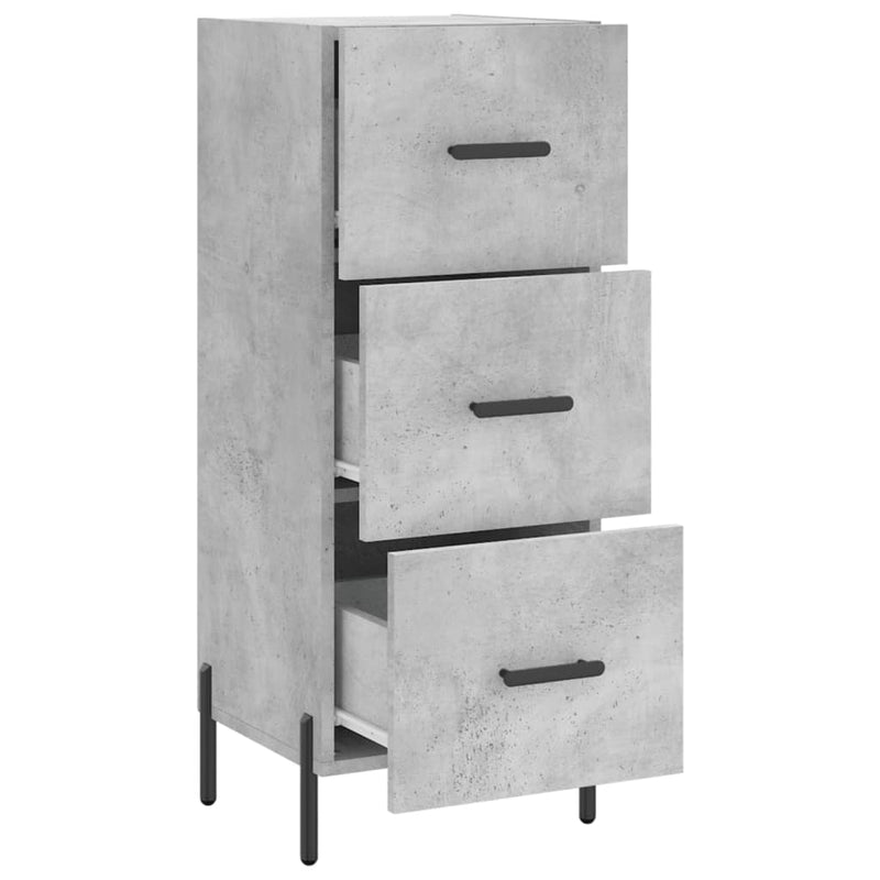 vidaXL betonszürke szerelt fa tálalószekrény 34,5 x 34 x 90 cm