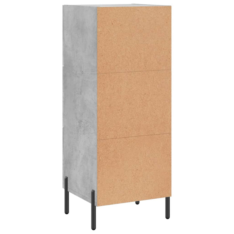 vidaXL betonszürke szerelt fa tálalószekrény 34,5 x 34 x 90 cm