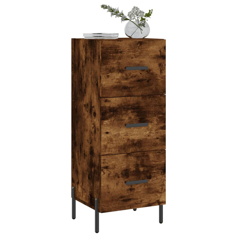 vidaXL füstös tölgy színű szerelt fa tálalószekrény 34,5 x 34 x 90 cm