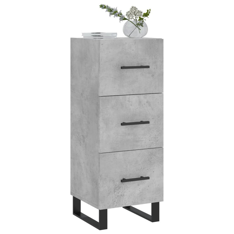 vidaXL betonszürke szerelt fa tálalószekrény 34,5 x 34 x 90 cm