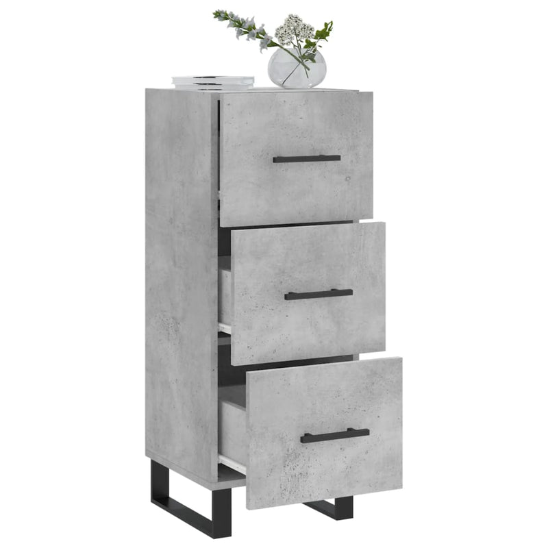 vidaXL betonszürke szerelt fa tálalószekrény 34,5 x 34 x 90 cm