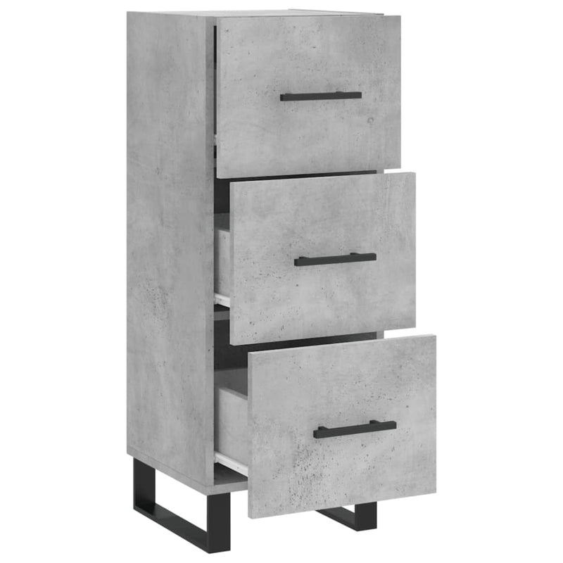 vidaXL betonszürke szerelt fa tálalószekrény 34,5 x 34 x 90 cm