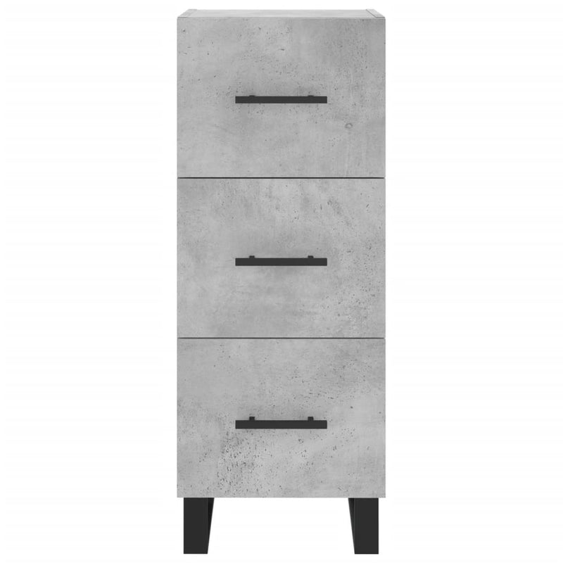 vidaXL betonszürke szerelt fa tálalószekrény 34,5 x 34 x 90 cm