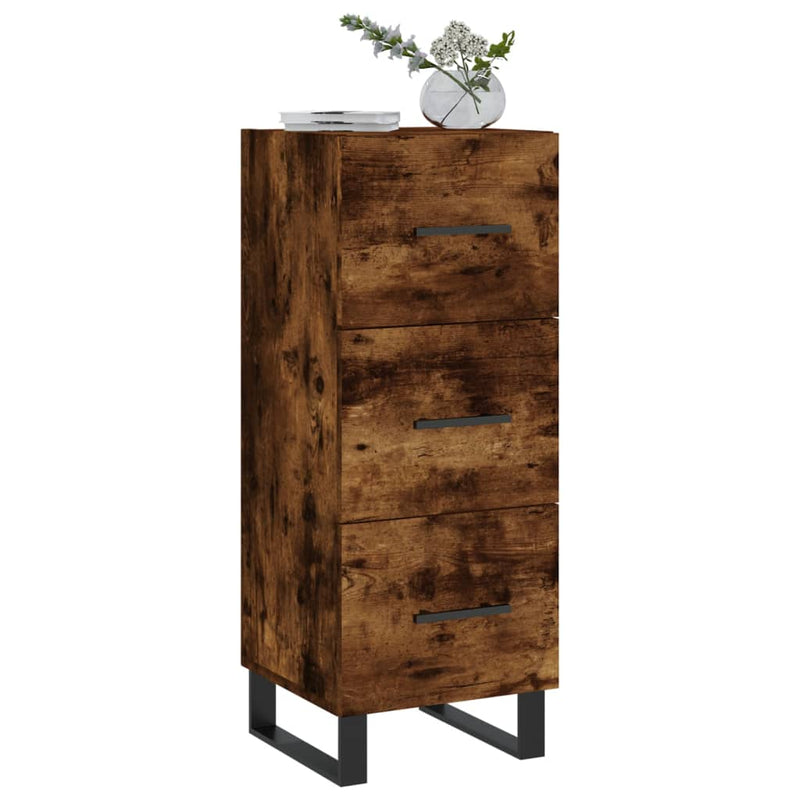 vidaXL füstös tölgy színű szerelt fa tálalószekrény 34,5 x 34 x 90 cm