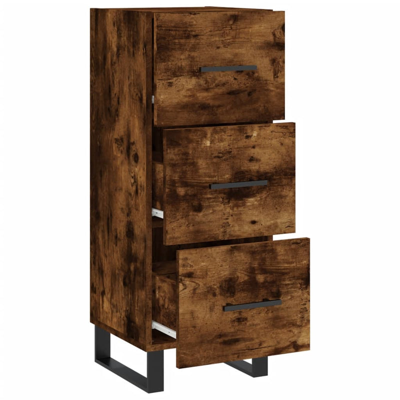 vidaXL füstös tölgy színű szerelt fa tálalószekrény 34,5 x 34 x 90 cm