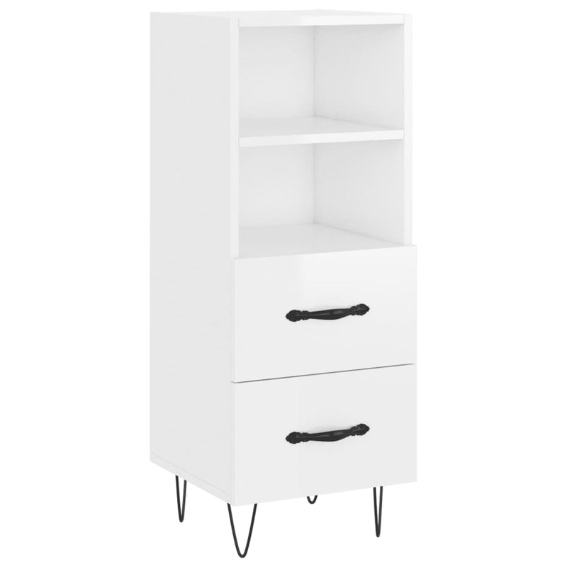vidaXL magasfényű fehér szerelt fa tálalószekrény 34,5 x 34 x 90 cm