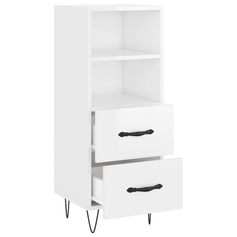 vidaXL magasfényű fehér szerelt fa tálalószekrény 34,5 x 34 x 90 cm
