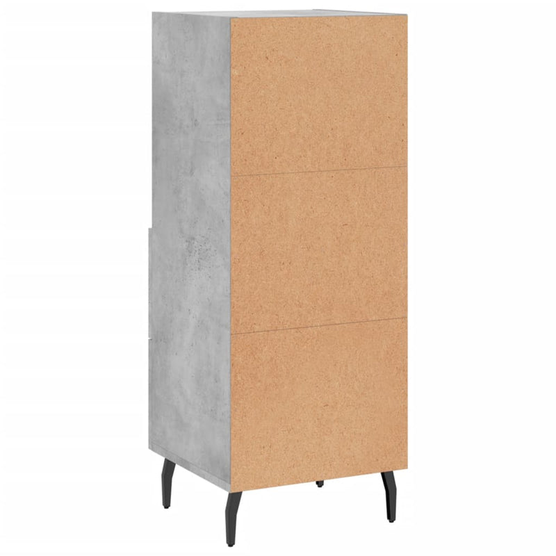 vidaXL betonszürke szerelt fa tálalószekrény 34,5 x 34 x 90 cm