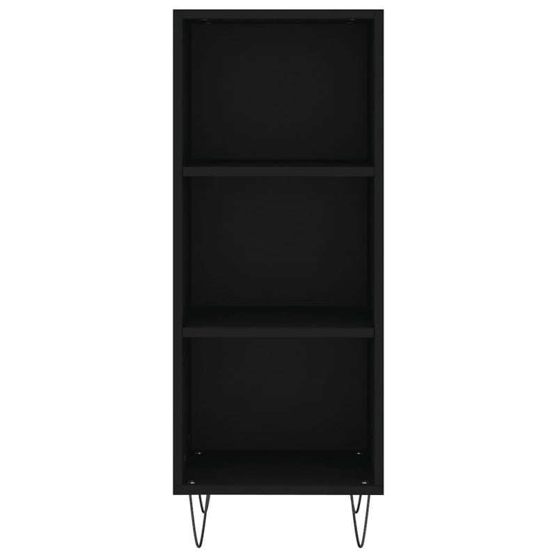 vidaXL fekete szerelt fa tálalószekrény 34,5 x 32,5 x 90 cm