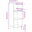 vidaXL magasfényű fehér szerelt fa tálalószekrény 34,5 x 32,5 x 90 cm
