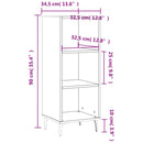 vidaXL sonoma tölgy színű szerelt fa tálalószekrény 34,5x32,5x90 cm