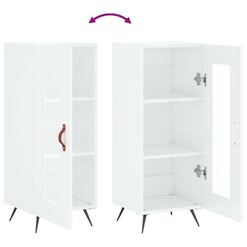 vidaXL magasfényű fehér szerelt fa tálalószekrény 34,5 x 34 x 90 cm