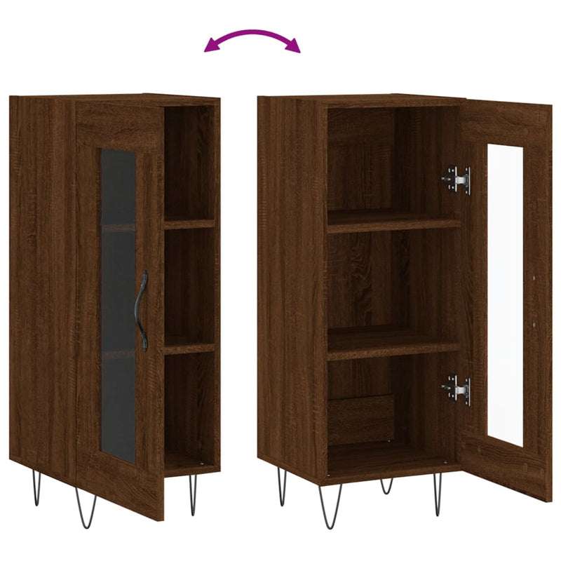 vidaXL barna tölgy színű szerelt fa tálalószekrény 34,5 x 34 x 90 cm