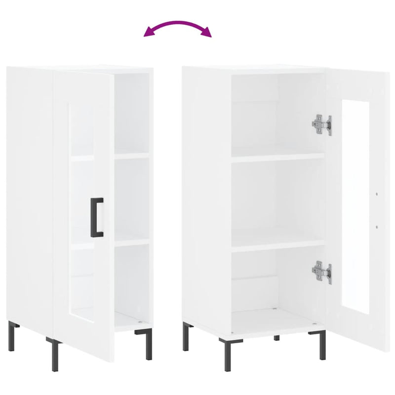 vidaXL fehér szerelt fa tálalóasztal 34,5 x 34 x 90 cm