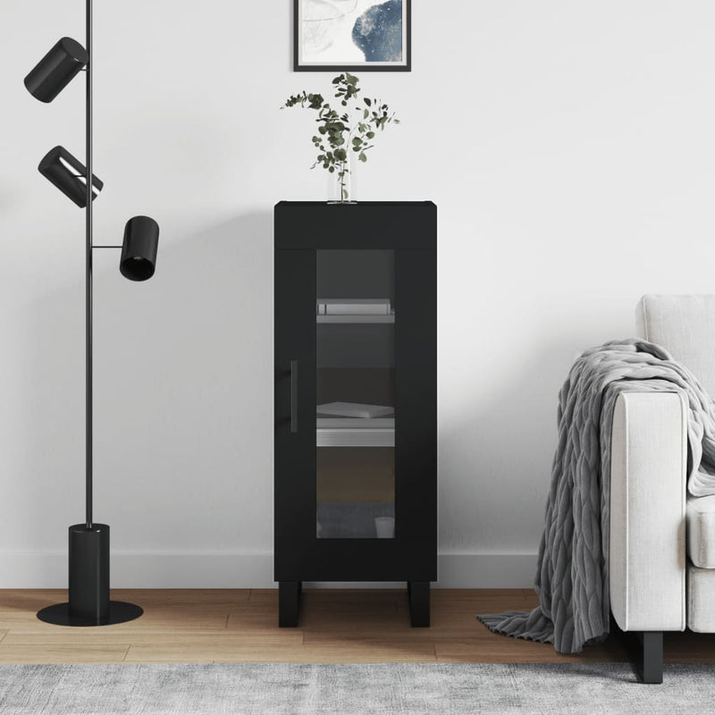 vidaXL fekete szerelt fa tálalóasztal 34,5 x 34 x 90 cm